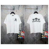 Ch hip-hop t shirts ch short-sleeved crown cross embroider short-sleeved loosecasual american heavy weight high street couple