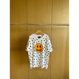 Drew house t shirt d@ew spotted smiley face pattern round neck pullover short sleeves