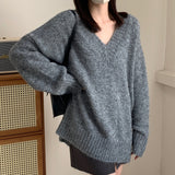 Women Knitwear Autumn and Winter V-neck Knitwear Loose Sweater