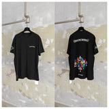 Ch hip-hop t shirts ssch crow colorful cross phantom short-sleeved american high street casualeasiest for matchcouple
