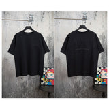 Ch hip-hop t shirts american ch crow cut out cross stereoembroider short-sleeved casualloose round neck casual high street