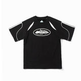 Hip-hop t-shirts: american high street style, short-sleeve, three-stripe patchwork baseball jersey, summer sporty casual trendy short-sleeve tee