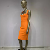 Women Dresses Bandage Dress Square Collar Mid-Length Banquet Party Dress (Ont0408)