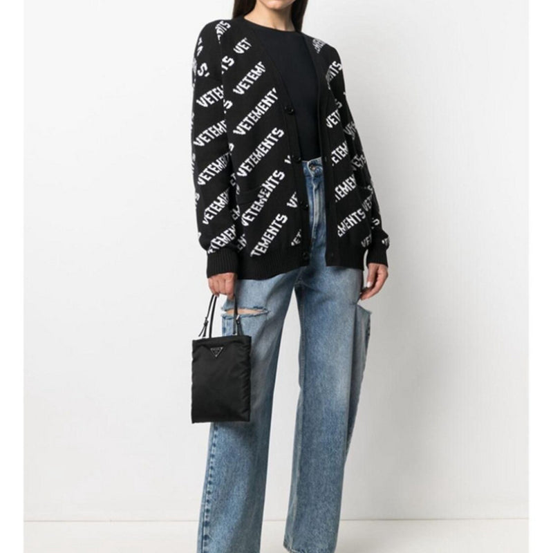 Vetements Sweater Werther Cute Klein Blue Sweater Casual Sweater Loose