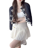 Women Knitwear Autumn and Winter round Neck Short Knitted Cardigan