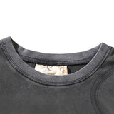 Hip-hop t-shirts: american streetwear trendy rep little angel cupid print vintage distressed washed short sleeve tee