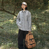 Unisex Shirts Autumn Vertical Striped Casual Shirt