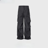 MIJKO Men's Vintage Pants MIJKO Men's Pocket Pants Straight Casual Pants