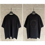 Ch hip-hop t shirts ch short-sleeved sanskrit embroiderloosecasualpure cotton americanheavy weight short-sleeved men's t