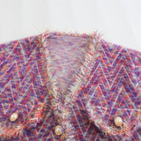 Women Sweater Knitwear Winter Imitation Marten Coat Fringe Short Knitted Cardigan Loose Chanel Coat