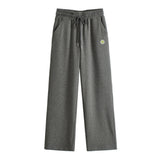 Women Sweatpants Gray Wide-Leg Pants Autumn Sports Casual Straight-Leg Sweatpants
