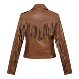 Women Leather Jacket Autumn Tassel Motorcycle Pu Leather Jacket Leather Coat Women's Short Coat