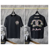 Ch hip-hop t shirts ch kevin hand-painted scratched pulp short-sleeved loosecasualpure cotton american heavy weight
