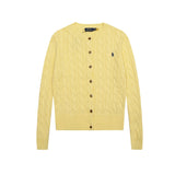 Macaron color rl ralph pony casualsweetcardigan women's fall and winter dopamine round neck cardiganknitting wool sweater