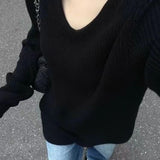 Women Knitwear Autumn and Winter V-neck Knitwear Loose Sweater