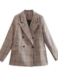 Women's Suits Loose Plaid Coat Women's Short Suit Overcoat