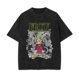 Printed washed old short-sleeved t-shirt