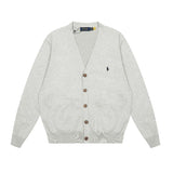 Rl small malaf v neckknittingoutwear wool topsflap pocket pantssingle breasted couplecasualfall and wintercardigan