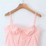 Women Dresses Summer Split Sling Dress Backless Dress (Xds0414)