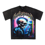 Hip-hop t shirts american skull short-sleeved t-shirt niche stylesense of designtrendy half-sleeved street topsloosetee