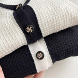 Women Sweater Knitwear Autumn and Winter Classic Style Contrast Color V-neck Knitted Cardigan Sweater Coat