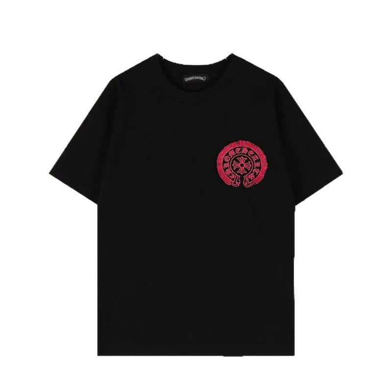 Ch hip-hop t shirts ssch horseshoe cross embroiderlogocasualeasiest for matchloose short sleeves