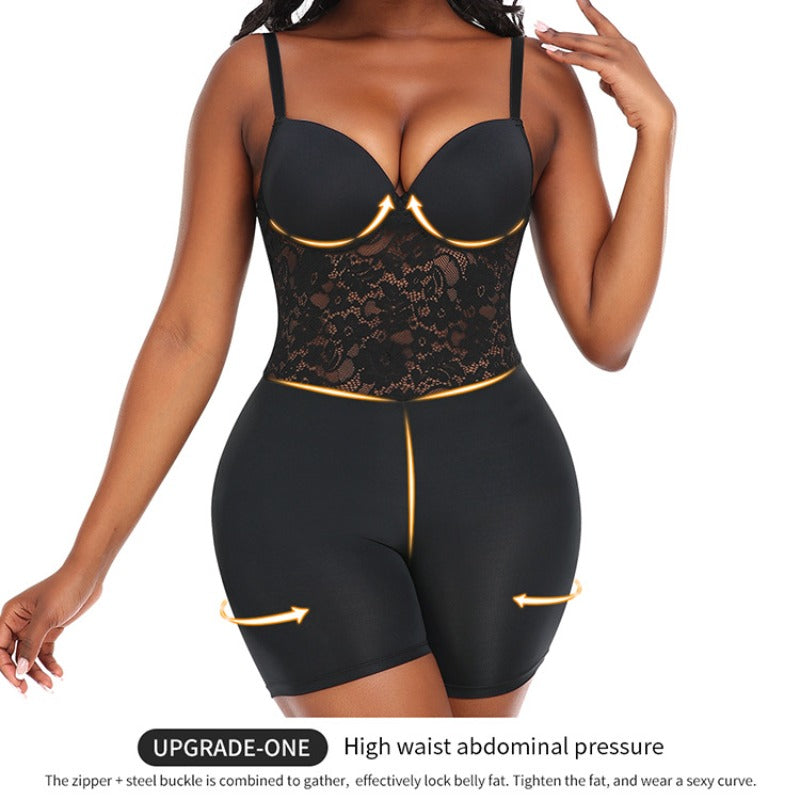 Shapewear Bodysuit Lace Suspender Tie