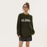 Unisex Sweater Autumn Colored Dots Affixed Cloth Embroidered Sweater