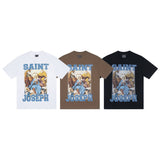 saint m t shirts s.m. virgin mary oil painting graphic crew neck short sleeve tee