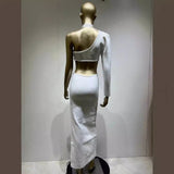 Women Dresses Sexy White Bandage Dress Banquet Party Nightclub Dress (Ont0408)