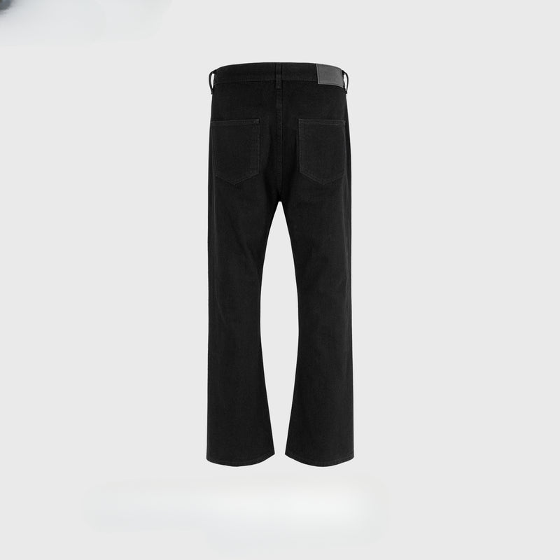 MIJKO Men's Vintage Pants MIJKO Men's and Women's Simple Pants Foot Wash Wide Feet High Street Jeans