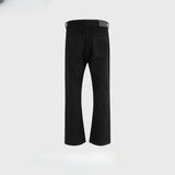 MIJKO Men's Vintage Pants MIJKO Men's and Women's Simple Pants Foot Wash Wide Feet High Street Jeans