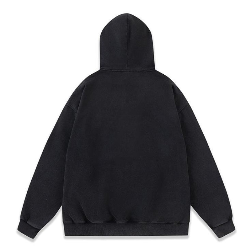 Vetements Hoodie VTM Washed and Worn Joint-Name Rhinestone Letter Loose Hooded Hoodie