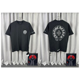 Ch hip-hop t shirts ch short-sleeved sanskritflap pocket pants horseshoe printingloosecasualpure cotton american heavy weight high street