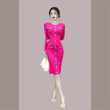 Women Maxi Dress Autumn and Winter Knitting Sheath Dress