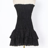 Women Dresses Embroidery Lotus Leaf Skirt Spring Hollow Dress (Qymy0409)