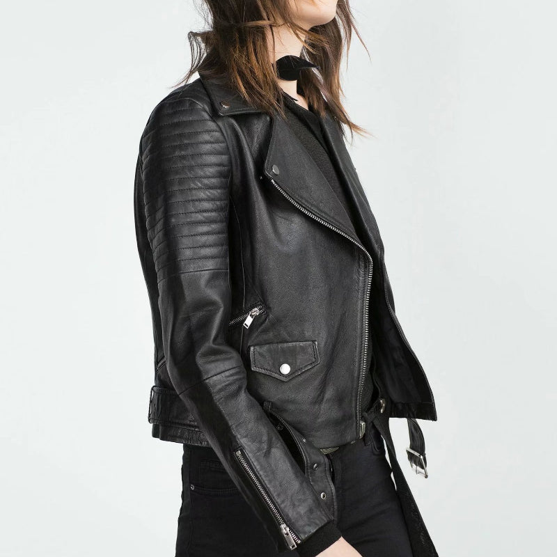 Women Leather Jacket Vintage Leather Women's Loose Short Motorcycle Clothing Leather Jacket Coat
