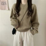 Women Knitted Pullover Vintage Sweater Loose Sweater