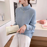 Women Knitted Pullover Turtleneck Sweater Autumn Winter Sweater Top