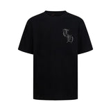 Ch hip-hop t-shirts ss heavyweight ch cropped short-sleeve tee - premium embroidery, leather accents, minimalist, trendy, casual, and versatile