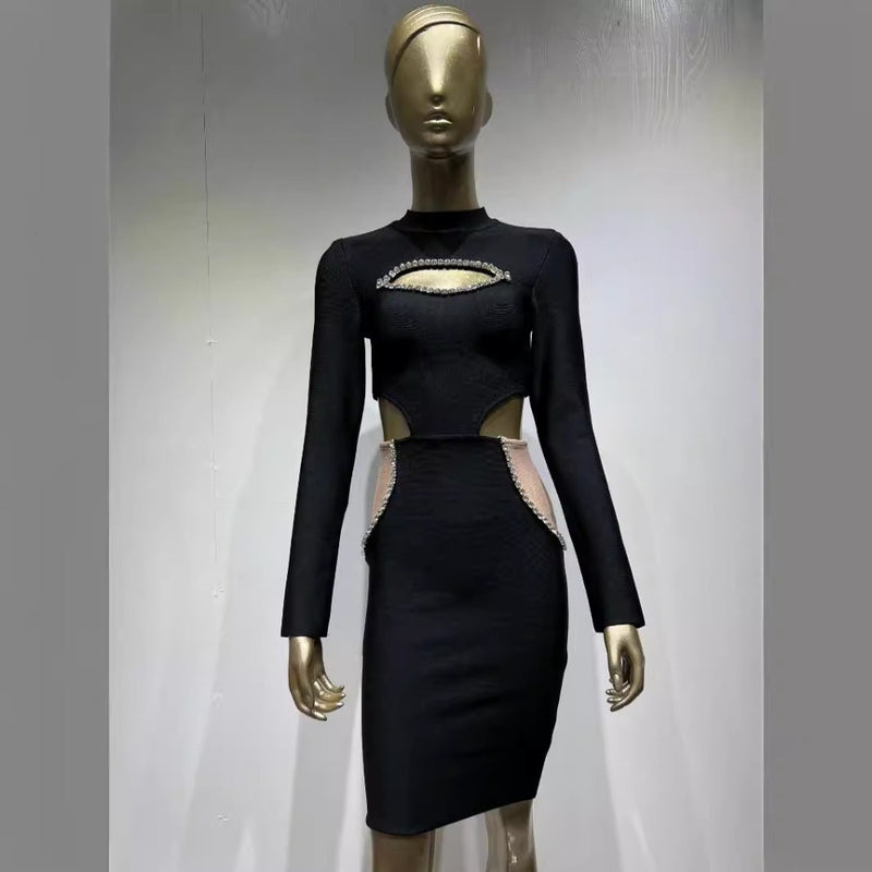 Women Dresses Bandage One-Piece Dress Summer Sexy Hollow Slim Dress (Ont0408)