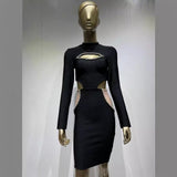 Women Dresses Bandage One-Piece Dress Summer Sexy Hollow Slim Dress (Ont0408)