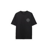 Ch hip-hop t-shirts: hotfix rhinestone cross embroidery, couple's style, short sleeve tee, american casual, high street, versatile