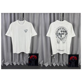 Ch hip-hop t shirts high street ch short sleeve spray painting graffiti splash ink horseshoe sanskrit cross logo american style