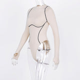 Women Jumpsuit Autumn Long Sleeve round Neck Seamless Jumpsuit (Hawthaw0412)