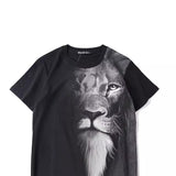 Hip-hop t-shirts, summer fashion, trendy and bold lion print men's t-shirt, loose fit couple's short sleeve tee, half sleeve t-shirt