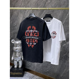 Ch hip-hop t shirts ch short-sleeved sword heavy industry handmade patch embroidery short-sleeved american high street casual versatile