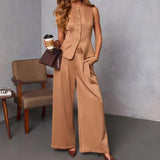 Women pants independent station annual fashion cross-border export fashion suit vest vest wide leg pants casualsuit women