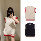 Amiaraunrif vest outweareasiest for matchtopsv neckknittingvest women's autumheart jacquard sleeveless sweater