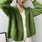 Women Cardigan Sweater Autumn Long Sleeve Knitted Cardigan Loose 8t3031